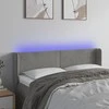 Galvūgalis su LED, šviesiai pilkas, 147x16x78/88cm, aksomas