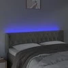 Galvūgalis su LED, šviesiai pilkas, 147x16x78/88cm, aksomas