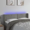 Galvūgalis su LED, šviesiai pilkas, 147x16x78/88cm, aksomas