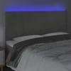 Galvūgalis su LED, šviesiai pilkas, 160x5x118/128cm, aksomas