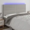 Galvūgalis su LED, šviesiai pilkas, 160x5x118/128cm, audinys