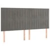 Galvūgalis su LED, šviesiai pilkas, 160x5x118/128cm, aksomas