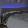 Galvūgalis su LED, šviesiai pilkas, 160x5x78/88cm, aksomas