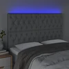 Galvūgalis su LED, šviesiai pilkas, 160x7x118/128cm, audinys