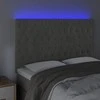 Galvūgalis su LED, šviesiai pilkas, 160x7x118/128cm, aksomas