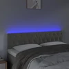 Galvūgalis su LED, šviesiai pilkas, 160x7x78/88cm, aksomas