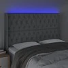 Galvūgalis su LED, šviesiai pilkas, 163x16x118/128cm, audinys