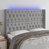 Galvūgalis su LED, šviesiai pilkas, 163x16x118/128cm, audinys