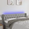 Galvūgalis su LED, šviesiai pilkas, 163x16x78/88cm, audinys