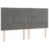 Galvūgalis su LED, šviesiai pilkas, 180x5x118/128cm, aksomas
