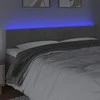 Galvūgalis su LED, šviesiai pilkas, 180x5x78/88cm, aksomas