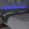 Galvūgalis su LED, šviesiai pilkas, 183x16x78/88cm, audinys