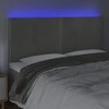 Galvūgalis su LED, šviesiai pilkas, 200x5x118/128cm, aksomas