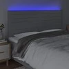 Galvūgalis su LED, šviesiai pilkas, 200x5x118/128cm, audinys
