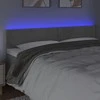 Galvūgalis su LED, šviesiai pilkas, 200x5x78/88cm, aksomas