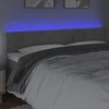 Galvūgalis su LED, šviesiai pilkas, 200x5x78/88cm, aksomas