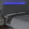 Galvūgalis su LED, šviesiai pilkas, 200x7x118/128cm, audinys