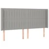 Galvūgalis su LED, šviesiai pilkas, 203x16x118/128cm, audinys