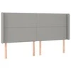 Galvūgalis su LED, šviesiai pilkas, 203x16x118/128cm, audinys