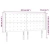 Galvūgalis su LED, šviesiai pilkas, 203x16x118/128cm, aksomas