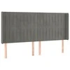 Galvūgalis su LED, šviesiai pilkas, 203x16x118/128cm, aksomas