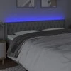 Galvūgalis su LED, šviesiai pilkas, 203x16x78/88cm, audinys