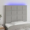 Galvūgalis su LED, šviesiai pilkas, 80x5x118/128cm, audinys