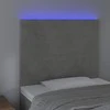 Galvūgalis su LED, šviesiai pilkas, 80x5x118/128cm, aksomas