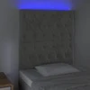 Galvūgalis su LED, šviesiai pilkas, 80x7x118/128cm, aksomas