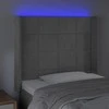 Galvūgalis su LED, šviesiai pilkas, 83x16x118/128cm, aksomas