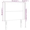 Galvūgalis su LED, šviesiai pilkas, 83x16x118/128cm, aksomas