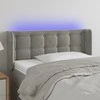 Galvūgalis su LED, šviesiai pilkas, 83x16x78/88cm, aksomas