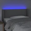 Galvūgalis su LED, šviesiai pilkas, 83x16x78/88cm, audinys