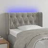 Galvūgalis su LED, šviesiai pilkas, 83x16x78/88cm, aksomas