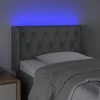 Galvūgalis su LED, šviesiai pilkas, 83x16x78/88cm, audinys