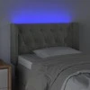 Galvūgalis su LED, šviesiai pilkas, 83x16x78/88cm, aksomas