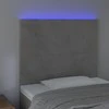 Galvūgalis su LED, šviesiai pilkas, 90x5x118/128cm, aksomas