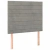 Galvūgalis su LED, šviesiai pilkas, 90x5x118/128cm, aksomas