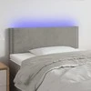 Galvūgalis su LED, šviesiai pilkas, 90x5x78/88cm, aksomas