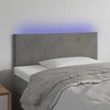 Galvūgalis su LED, šviesiai pilkas, 90x5x78/88cm, aksomas