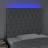 Galvūgalis su LED, šviesiai pilkas, 90x7x118/128cm, audinys