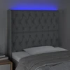 Galvūgalis su LED, šviesiai pilkas, 93x16x118/128cm, audinys