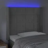 Galvūgalis su LED, šviesiai pilkas, 93x16x118/128cm, aksomas