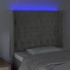 Galvūgalis su LED, šviesiai pilkas, 93x16x118/128cm, aksomas