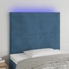 Galvūgalis su LED, tamsiai mėlynas, 100x5x118/128cm, aksomas