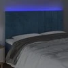 Galvūgalis su LED, tamsiai mėlynas, 160x5x118/128cm, aksomas