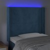 Galvūgalis su LED, tamsiai mėlynas, 83x16x118/128cm, aksomas