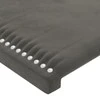 Galvūgalis su LED, tamsiai pilkas, 100x5x118/128cm, aksomas