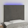 Galvūgalis su LED, tamsiai pilkas, 100x5x118/128cm, aksomas