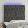 Galvūgalis su LED, tamsiai pilkas, 100x7x118/128cm, aksomas